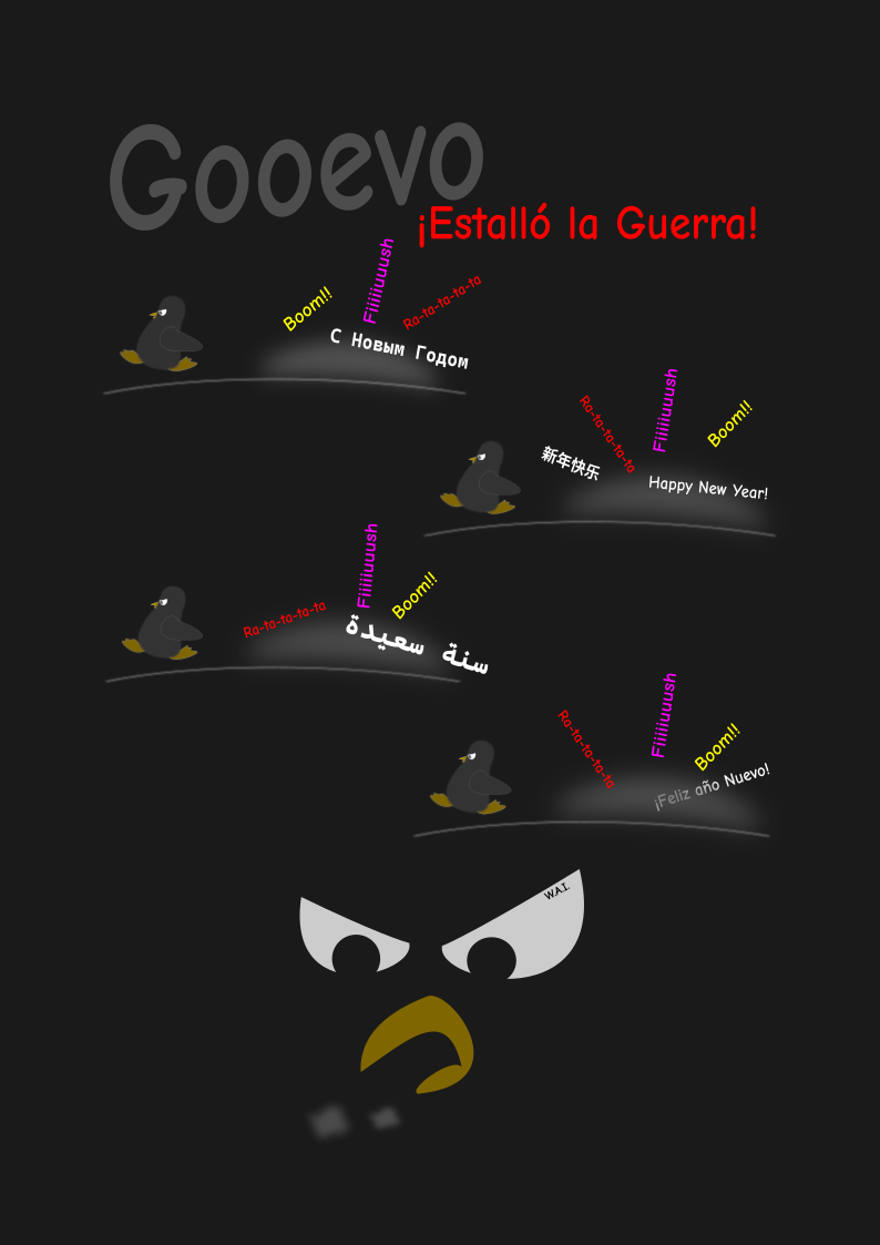 Gooevo - Tira cómica - ¡Estalló la guerra!